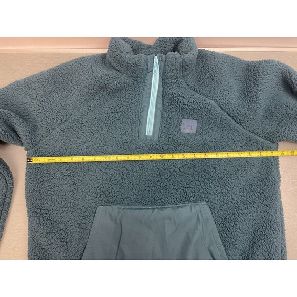 UNDER ARMOUR Women's Sherpa Fleece 1/4-Zip Teal Green Comfort Jacket Size Large - Picture 7 of 16